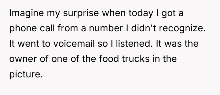 Imagine my surprise when today I got a phone call...