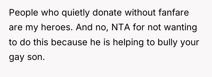 People who quietly donate without fanfare are my heroes. And...