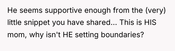 He seems supportive enough from the (very) little snippet you...