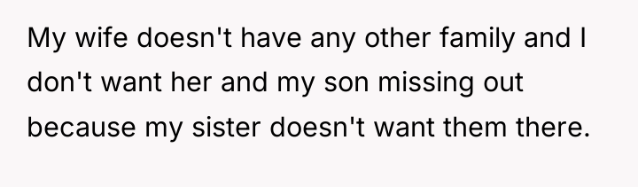 My wife doesn't have any other family and I don't...