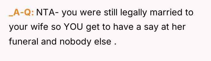 _A-Q NTA- you were still legally married to your wife...