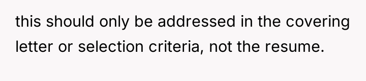this should only be addressed in the covering letter or...