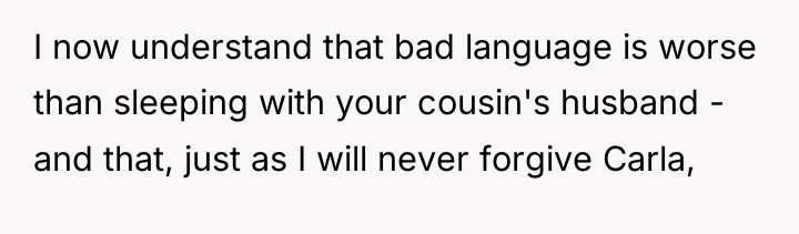 I now understand that bad language is worse than sleeping...