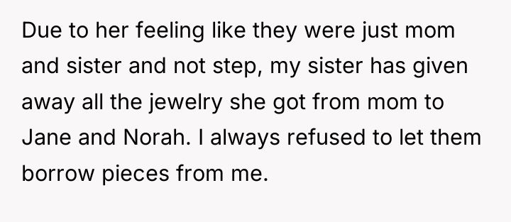 Due to her feeling like they were just mom and...