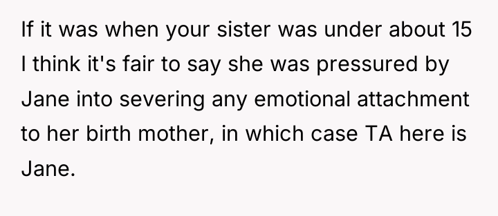 If it was when your sister was under about 15...