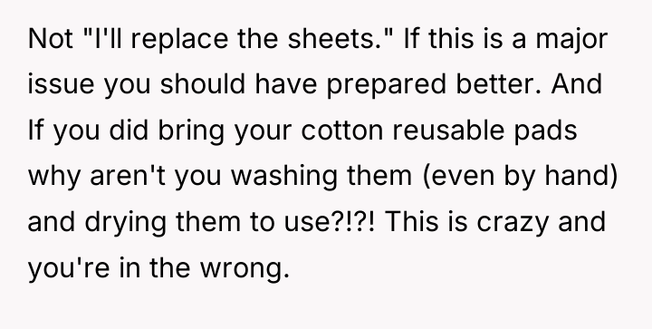 Not "I'll replace the sheets." If this is a major...
