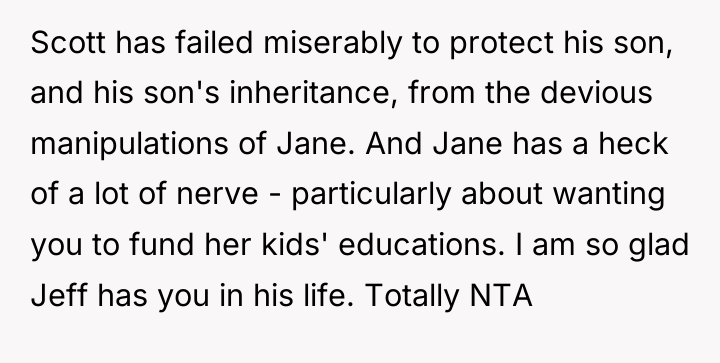 Scott has failed miserably to protect his son, and his...