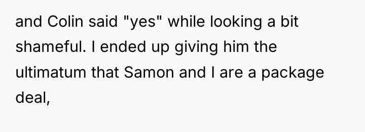 and Colin said "yes" while looking a bit shameful. I...