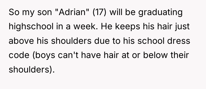 So my son "Adrian" (17) will be graduating highschool in...