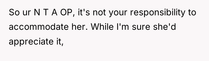 So ur N T A OP, it's not your responsibility...