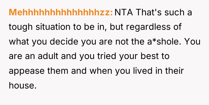 Mehhhhhhhhhhhhhhzz NTA That's such a tough situation to be in,...