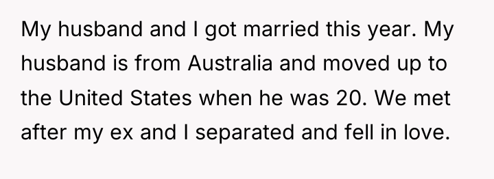 My husband and I got married this year. My husband...