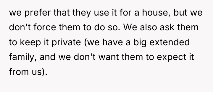 we prefer that they use it for a house, but...