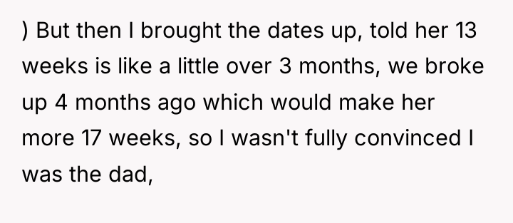 ) But then I brought the dates up, told her...