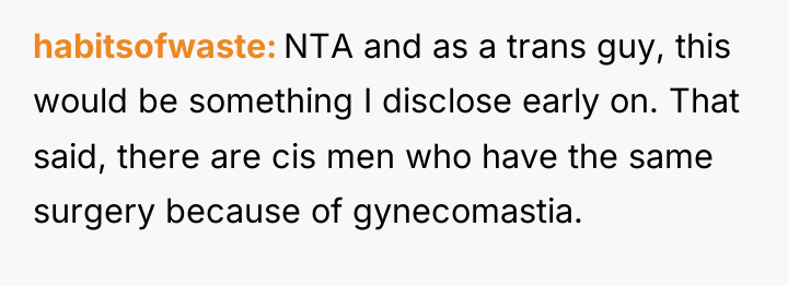 habitsofwaste NTA and as a trans guy, this would be...