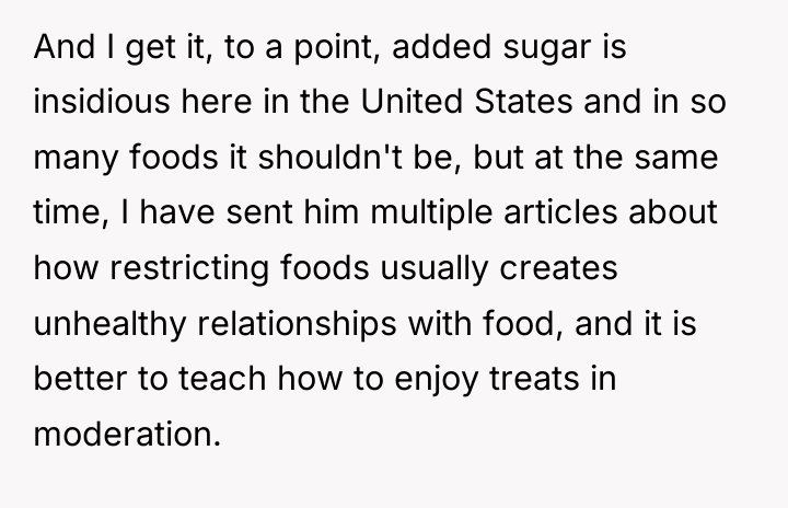 And I get it, to a point, added sugar is...
