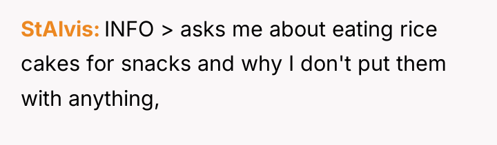 StAlvis INFO > asks me about eating rice cakes for...