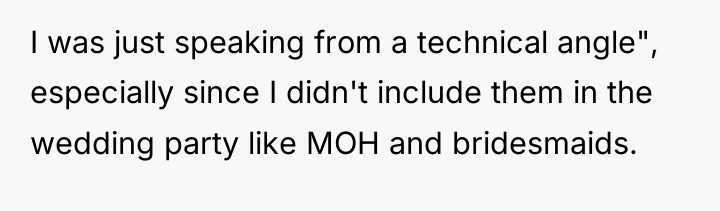 I was just speaking from a technical angle", especially since...