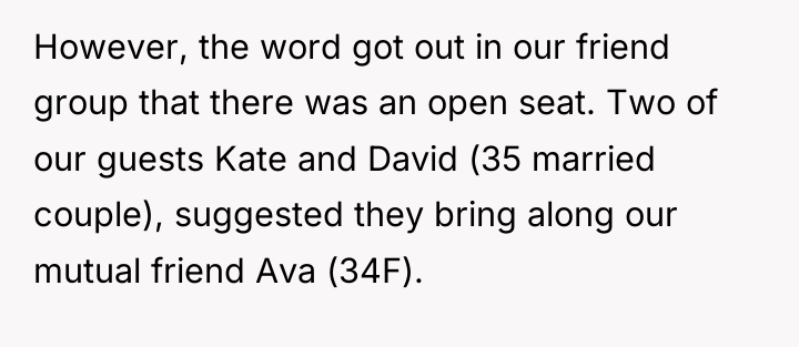 However, the word got out in our friend group that...