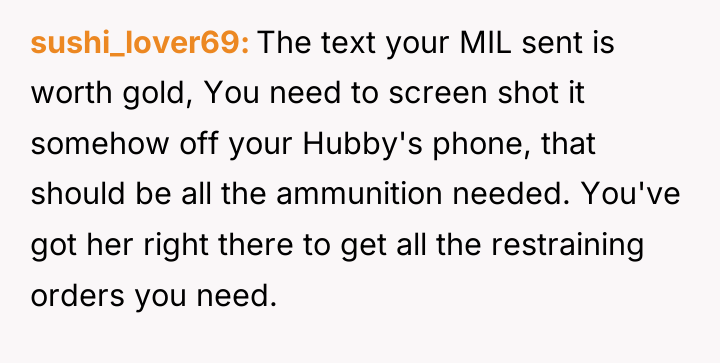 sushi_lover69 The text your MIL sent is worth gold, You...