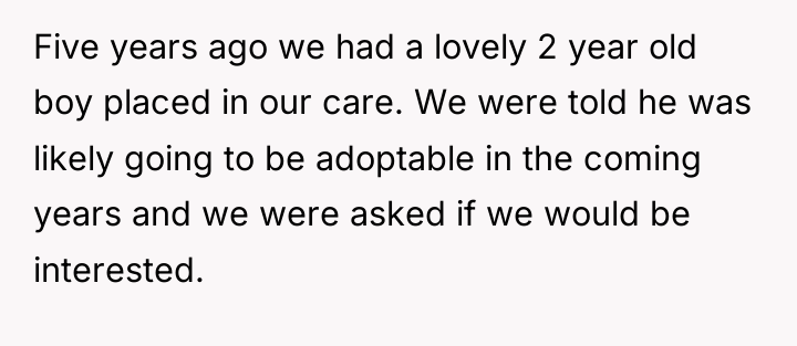 Five years ago we had a lovely 2 year old...