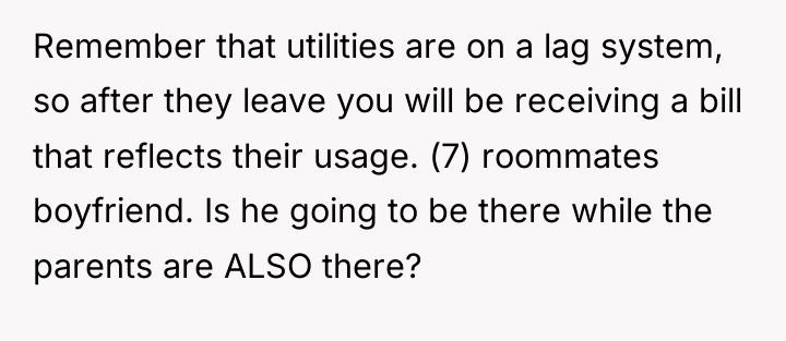 Remember that utilities are on a lag system, so after...