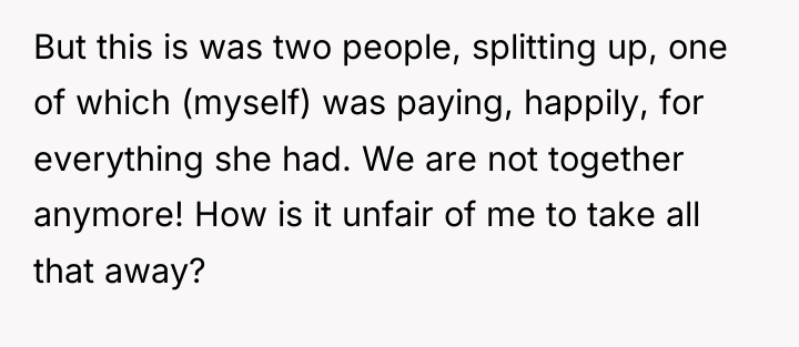 But this is was two people, splitting up, one of...