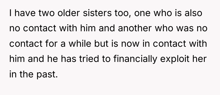 I have two older sisters too, one who is also...