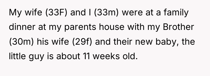 My wife (33F) and I (33m) were at a family...