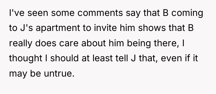 I've seen some comments say that B coming to J's...