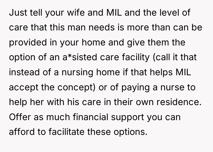 Just tell your wife and MIL and the level of...
