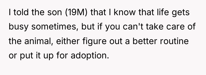 I told the son (19M) that I know that life...