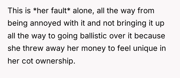 This is *her fault* alone, all the way from being...