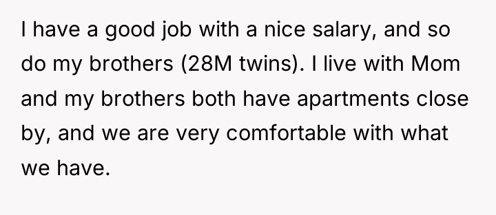 I have a good job with a nice salary, and...