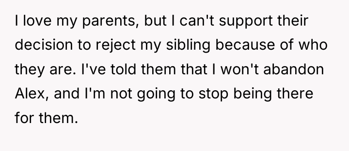 I love my parents, but I can't support their decision...