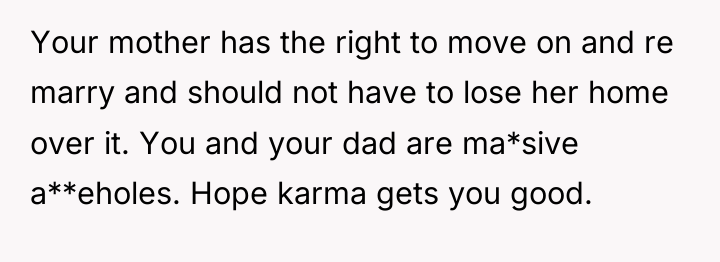Your mother has the right to move on and re...