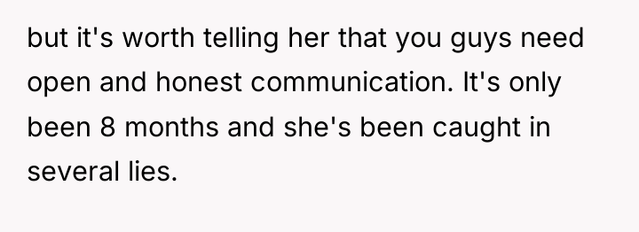 but it's worth telling her that you guys need open...