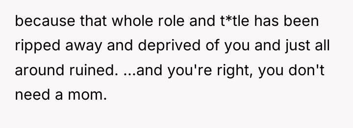 because that whole role and t*tle has been ripped away...