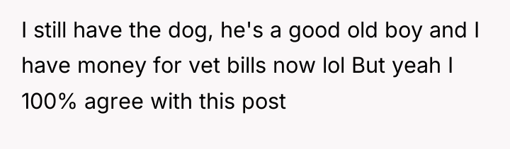 I still have the dog, he's a good old boy...
