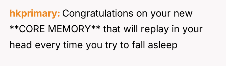 hkprimary Congratulations on your new **CORE MEMORY** that will replay...