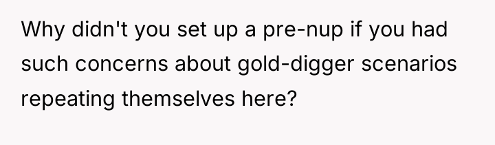 Why didn't you set up a pre-nup if you had...