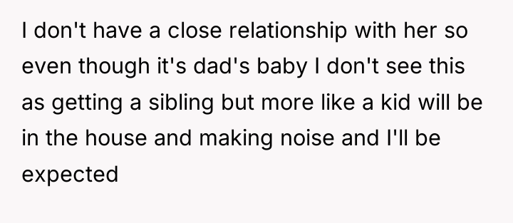 I don't have a close relationship with her so even...