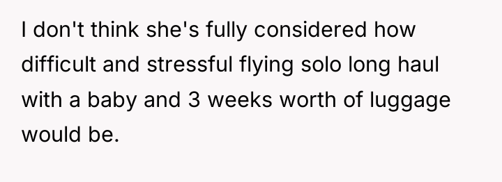 I don't think she's fully considered how difficult and stressful...