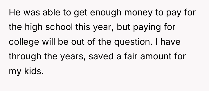 He was able to get enough money to pay for...