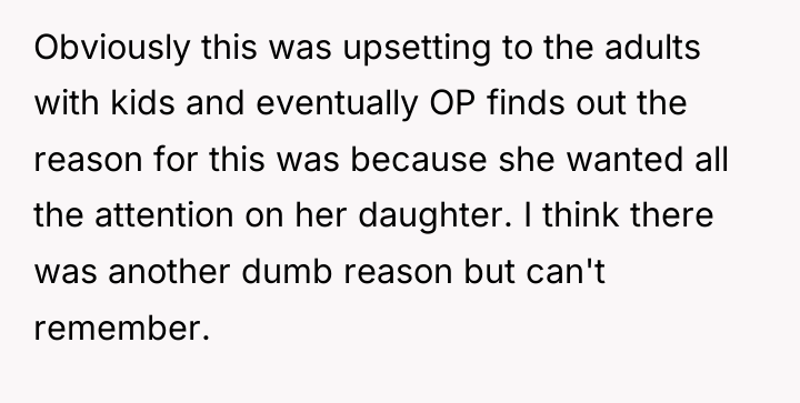 Obviously this was upsetting to the adults with kids and...