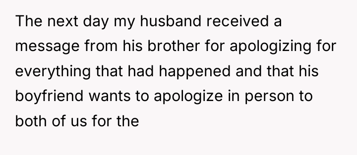 The next day my husband received a message from his...