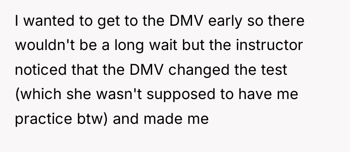 I wanted to get to the DMV early so there...