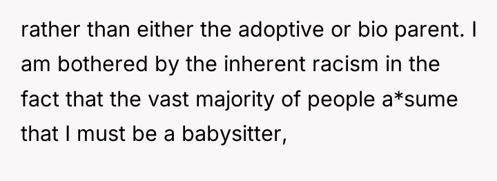 rather than either the adoptive or bio parent. I am...