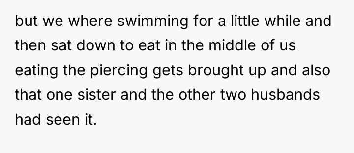 but we where swimming for a little while and then...