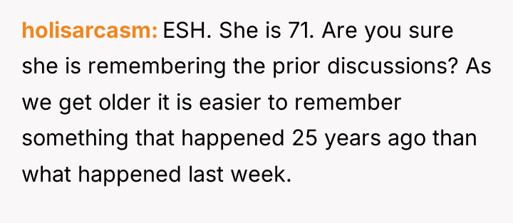 holisarcasm ESH. She is 71. Are you sure she is...